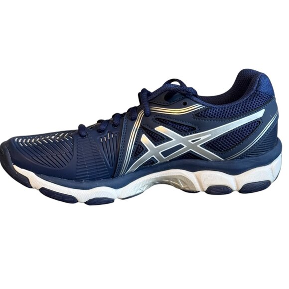 ASICS Gel Netburner Ballistic Women Size 7 Navy & Silver - Picture 4 of 10